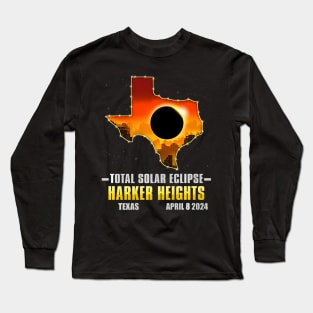 Harker Heights Texas 2024 Total Solar Eclipse Long Sleeve T-Shirt